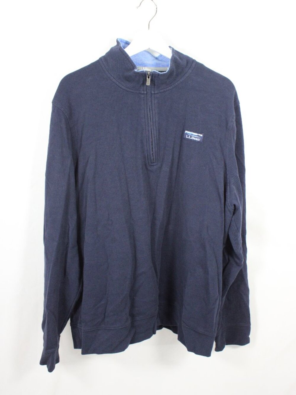 LL Bean 1/4 Zip Pullover Shirt Mens Size XXL Sweater Navy Blue Long Sleeve Golf